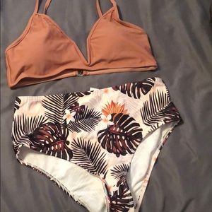 High waisted bathing suit